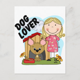 Dog Lover Blonde Girl T-shirts and Gifts Postcard