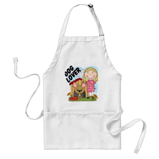Dog Lover Blonde Girl T-shirts and Gifts Standard Apron (Front)