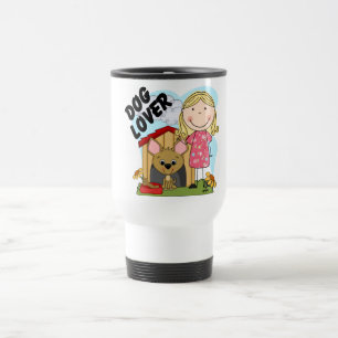 Dog Lover Blonde Girl T-shirts and Gifts Travel Mug