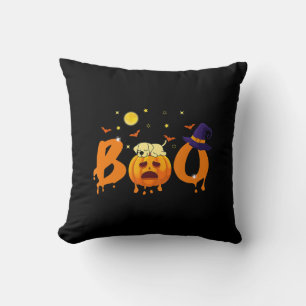 Dog Lover Boo Halloween Labrador Sleep On Pumpkin Cushion