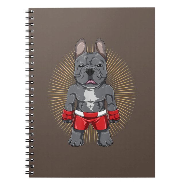 Dog Lover | Brave French Bulldog Fighter Notebook (Front)