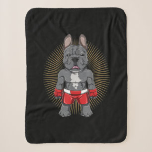 Dog Lover Brave French Bulldog Fighter Sherpa Blanket