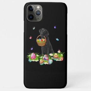 Dog Lover   Bunny Black Labrador Dog & Easter Eggs Case-Mate iPhone Case