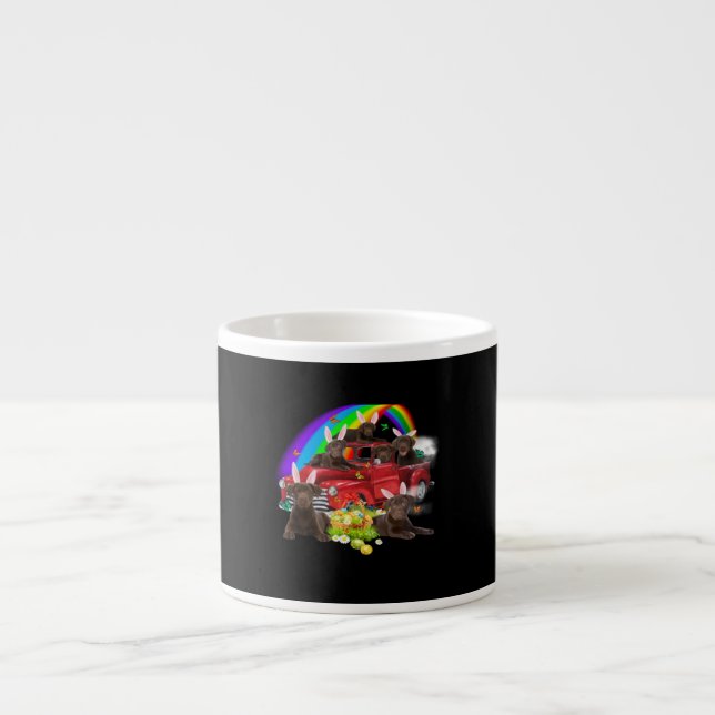 Dog Lover | Bunny Chocolate Labrador Easter Day Espresso Cup (Front)