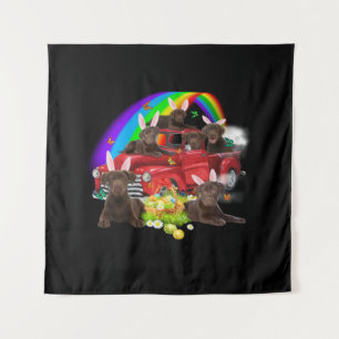 Dog Lover Bunny Chocolate Labrador Easter Day Tapestry