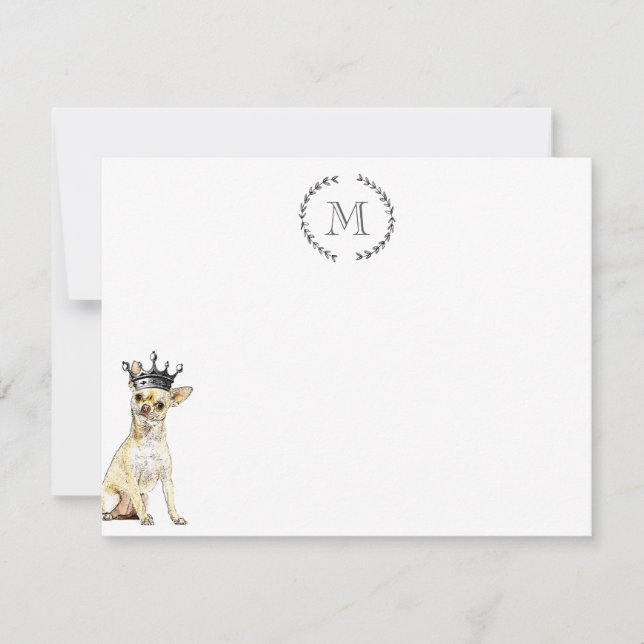 Dog Lover Chihuahua Personalised Royal Card (Front)