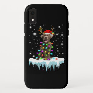 Dog Lover   Chocolate Labrador Christmas Light Case-Mate iPhone Case