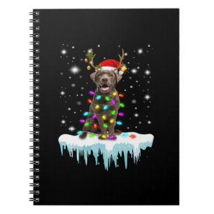 Dog Lover   Chocolate Labrador Christmas Light Notebook