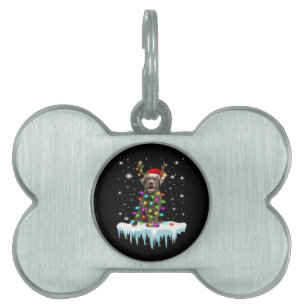 Dog Lover Chocolate Labrador Christmas Light Pet ID Tag
