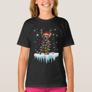 Dog Lover Chocolate Labrador Christmas Light T-Shirt