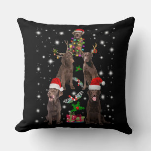 Dog Lover Chocolate Labrador Christmas Tree Cushion