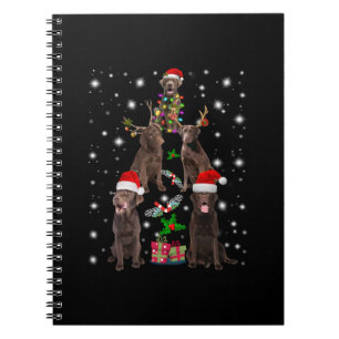 Dog Lover Chocolate Labrador Christmas Tree Notebook