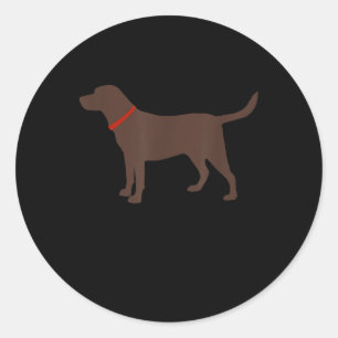 Dog Lover   Chocolate Labrador Dog Silhouette Classic Round Sticker