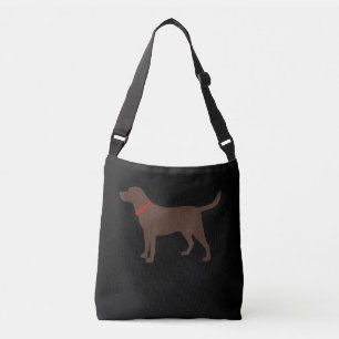 Dog Lover Chocolate Labrador Dog Silhouette Crossbody Bag