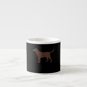 Dog Lover Chocolate Labrador Dog Silhouette Espresso Cup