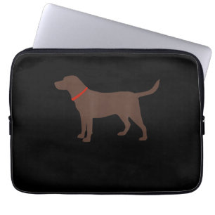 Dog Lover Chocolate Labrador Dog Silhouette Laptop Sleeve