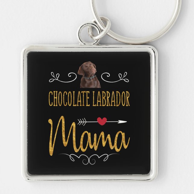 Dog Lover | Chocolate Labrador Mama Key Ring (Front)