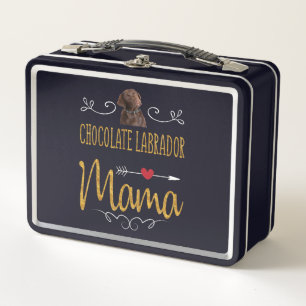 Dog Lover Chocolate Labrador Mama Metal Lunch Box
