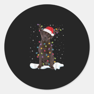 Dog Lover Chocolate Labrador Retriever Christmas Classic Round Sticker