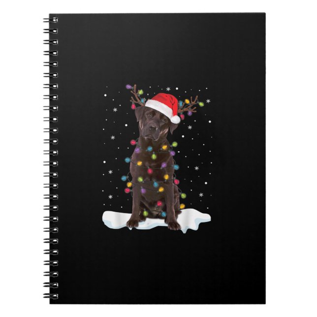 Dog Lover | Chocolate Labrador Retriever Christmas Notebook (Front)