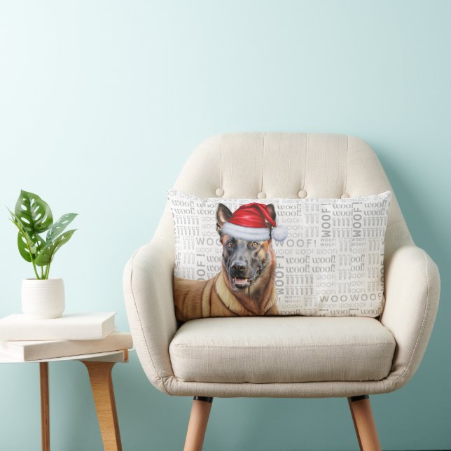 Dog Lover Christmas Belgian Malinois Lumbar Cushion (Chair)