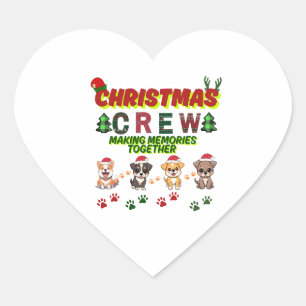 Dog Lover Christmas Family-Christmas crew dogs Heart Sticker