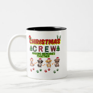 Dog Lover Christmas Family-Christmas crew dogs  Two-Tone Coffee Mug