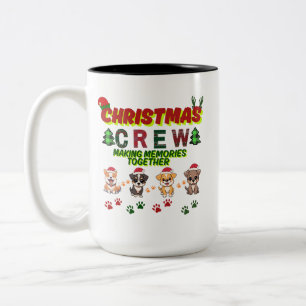 Dog Lover Christmas Family-Christmas crew dogs  Two-Tone Coffee Mug