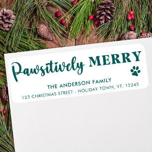 Dog Lover Christmas Holiday Cute Return Address 
