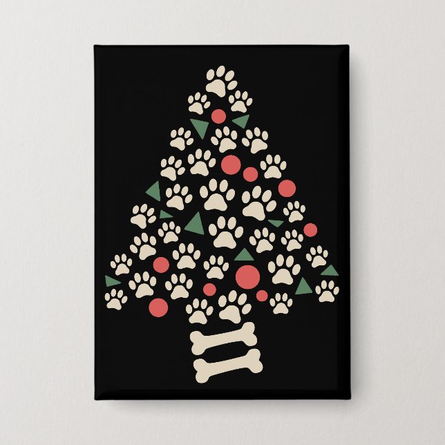 Dog Lover Christmas Paw Tree Paws Holiday Gift (Front)