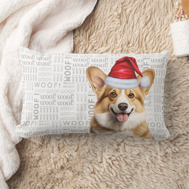 Dog Lover Christmas Pembroke Welsh Corgi Holiday Lumbar Cushion (Blanket)