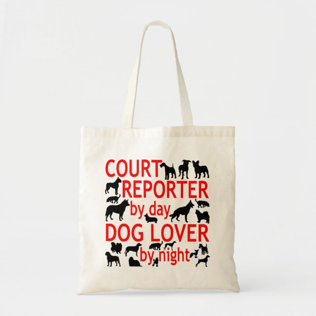 Dog Lover Court Reporter Tote Bag (Front)