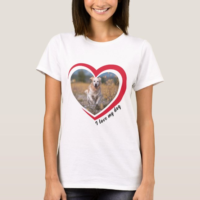 Dog Lover Custom Photo and Name Personalised  T-Shirt (Front)