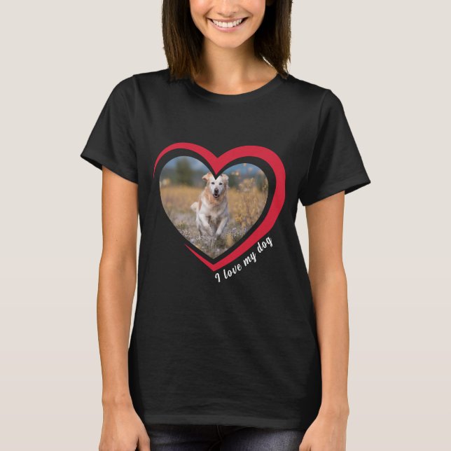 Dog Lover Custom Photo and Name Personalised  T-Shirt (Front)