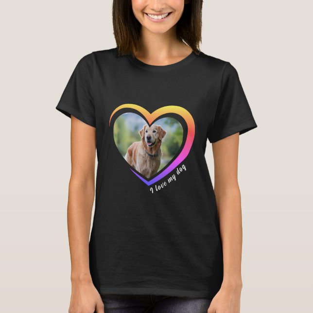 Dog Lover Custom Photo and Name Personalised  T-Shirt (Front)