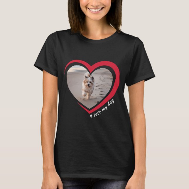 Dog Lover Custom Photo and Name Personalised  T-Shirt (Front)