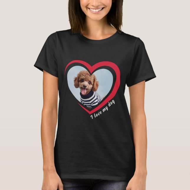 Dog Lover Custom Photo and Name Personalised  T-Shirt (Front)