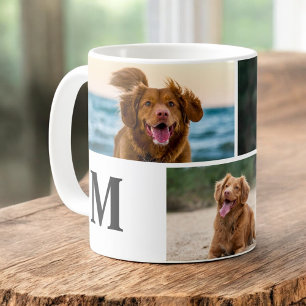 Dog Lover Custom Photo Collage Pet Monogram Coffee Mug