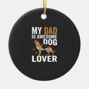 Dog Lover Dad Is Awesome Ceramic Tree Decoration