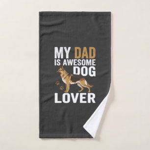 Dog Lover Dad Is Awesome Hand Towel