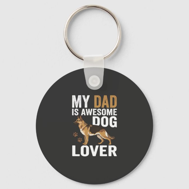 Dog Lover Dad Is Awesome Key Ring (Front)