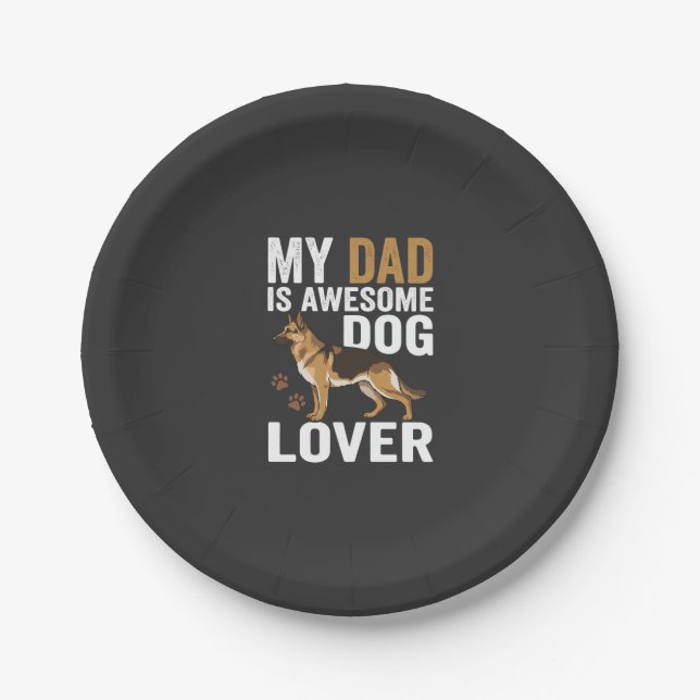 Dog Lover Dad Is Awesome Paper Plate (Front)
