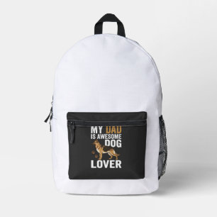 Dog Lover Dad Is Awesome Printed Backpack