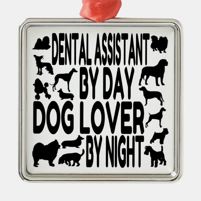 Dog Lover Dental Assistant Metal Tree Decoration (Front)