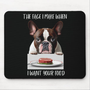 Dog Lover Design Steak Dinner Food French Bulldog Mouse Pad