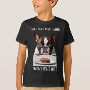 Dog Lover Design Steak Dinner Food French Bulldog T-Shirt