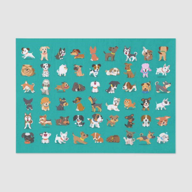 Dog Lover Dog Breed World Tissue Paper (Front)