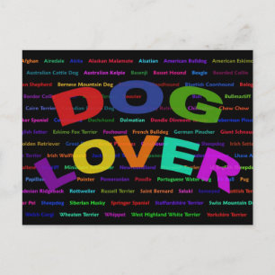 Dog Lover Dog Breeds Postcard