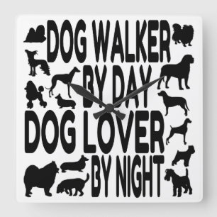 Dog Lover Dog Walker Square Wall Clock