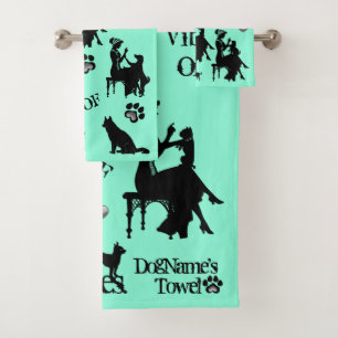 Dog Lover! Dog's Towels! Add Name or Names! Bath Towel Set